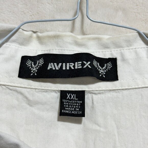 Vintage Avirex White Embroidered Long Sleeve Button Up Dress Shirt Men's XXL - Picture 6 of 16